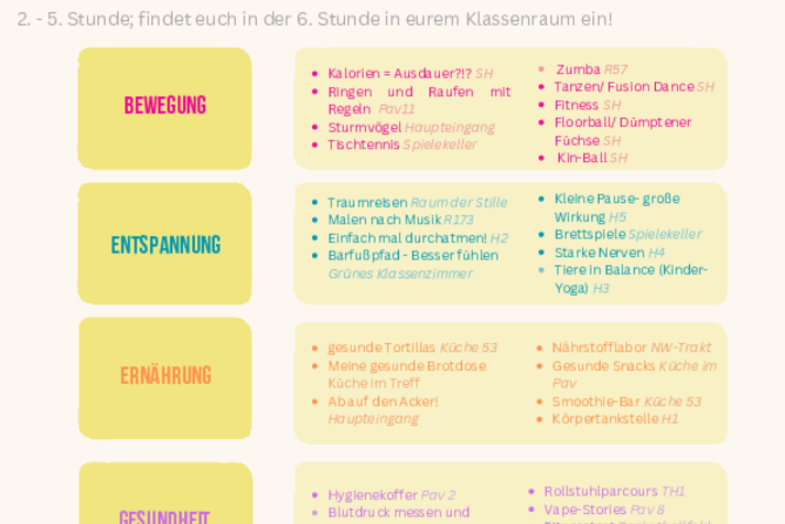 Von Barfußpfad bis Vape-Check – unser bunter Gesundheitstag
